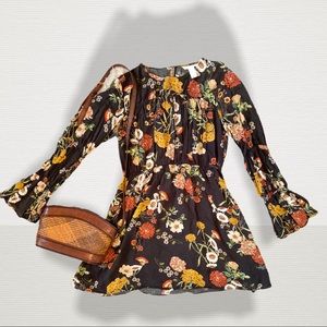 Black Boho Wildflower Sundress